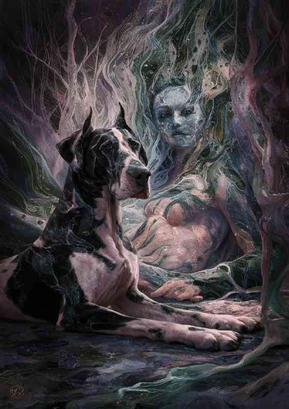 Great Dane and the master