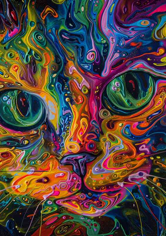 Liquid Painted Cats head