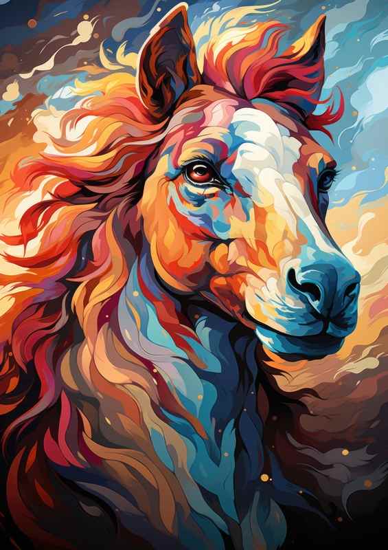 Long main beautiful Horse
