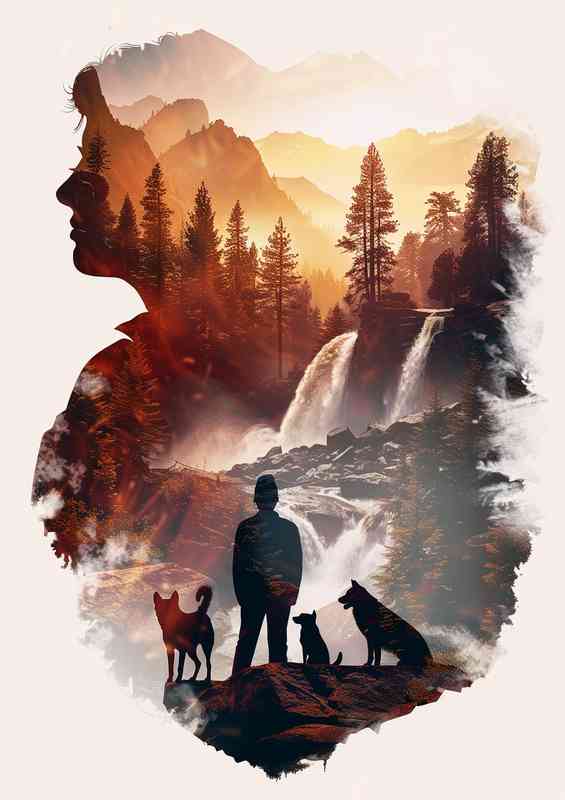 Pack of Dogs in the mountains