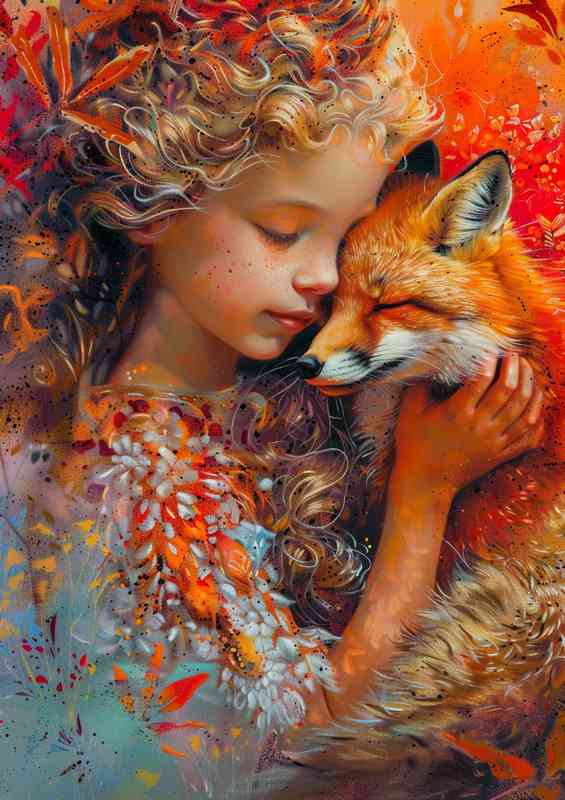 The little girl and the red Fox