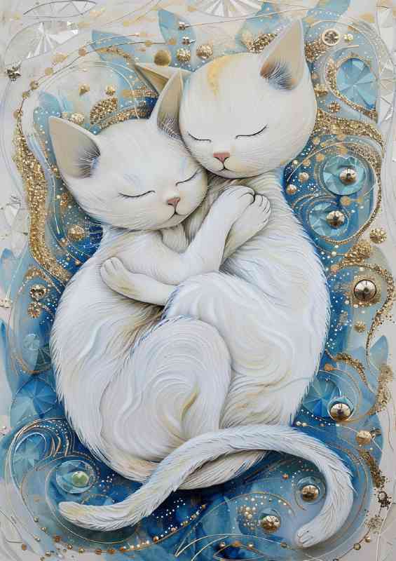 Two cats Hugging with their tails