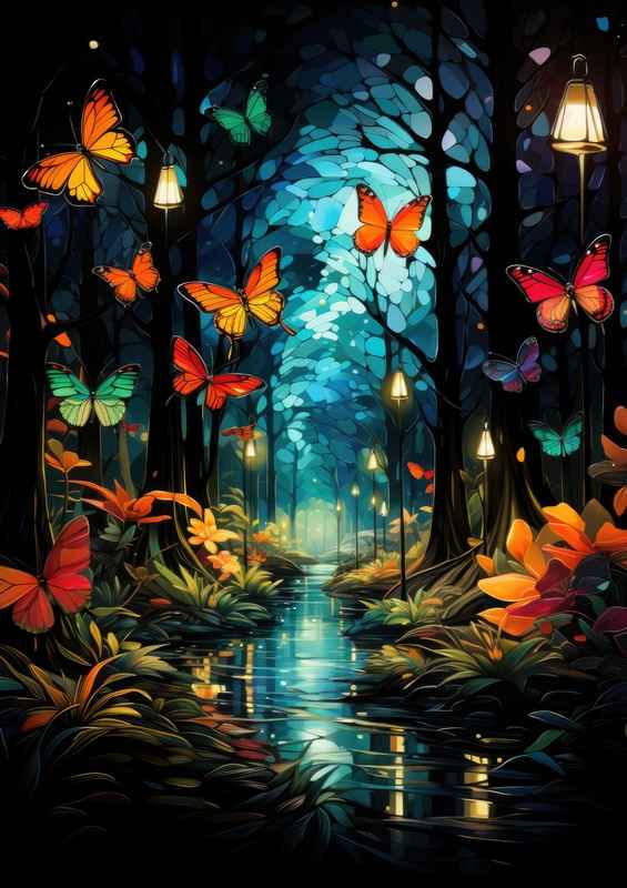 Butterflies in the enchanted woodland