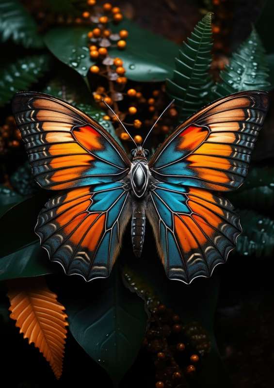 Butterfly with green foliage
