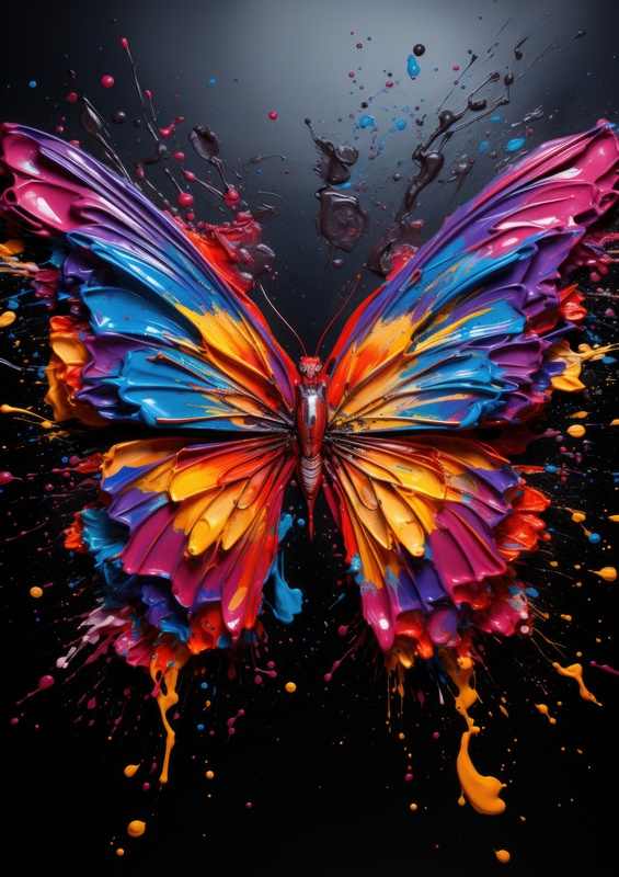 Coloureed Butterfly with dark background