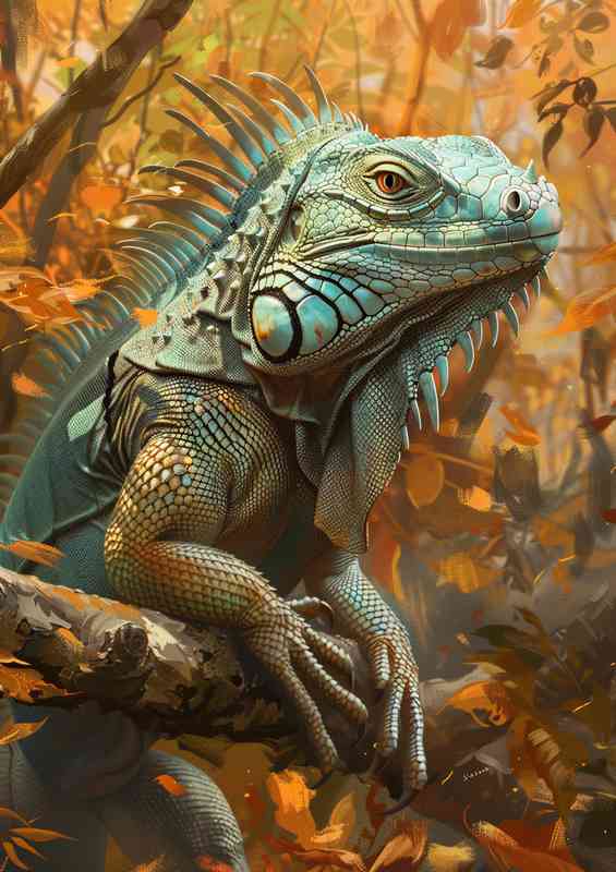 Green Iguana in the woods