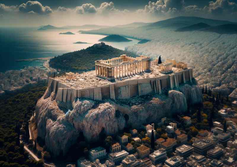 Ancient Athens Acropolis Metal Poster