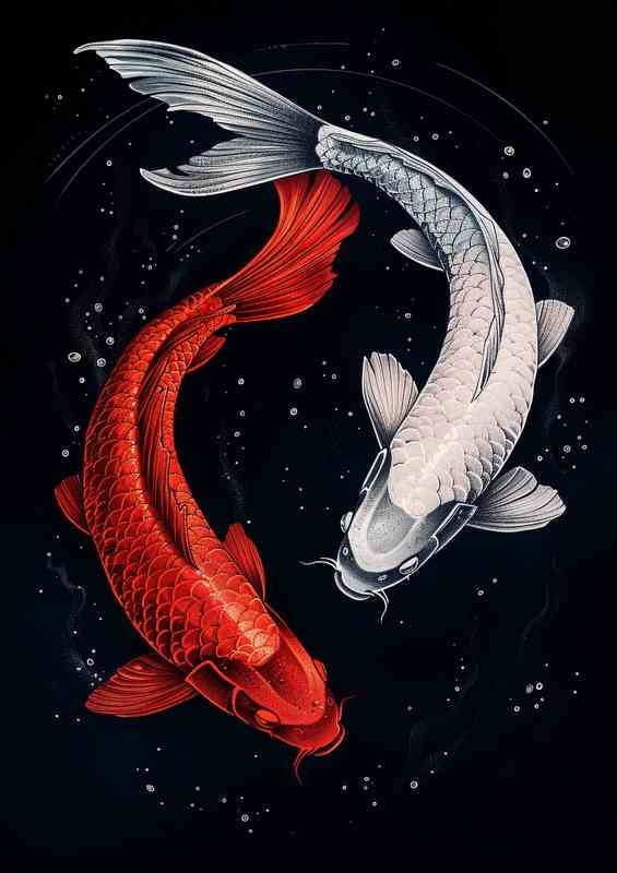 A Pair of japanese Koi carps