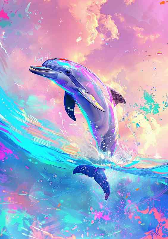 Dolphin in the blue ocean