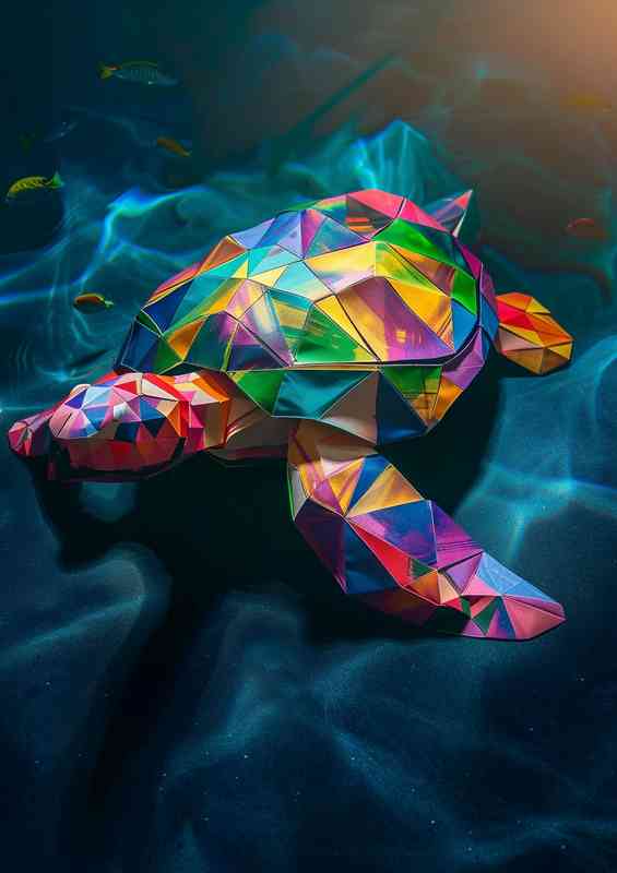 Geometric turtle origami colorfull
