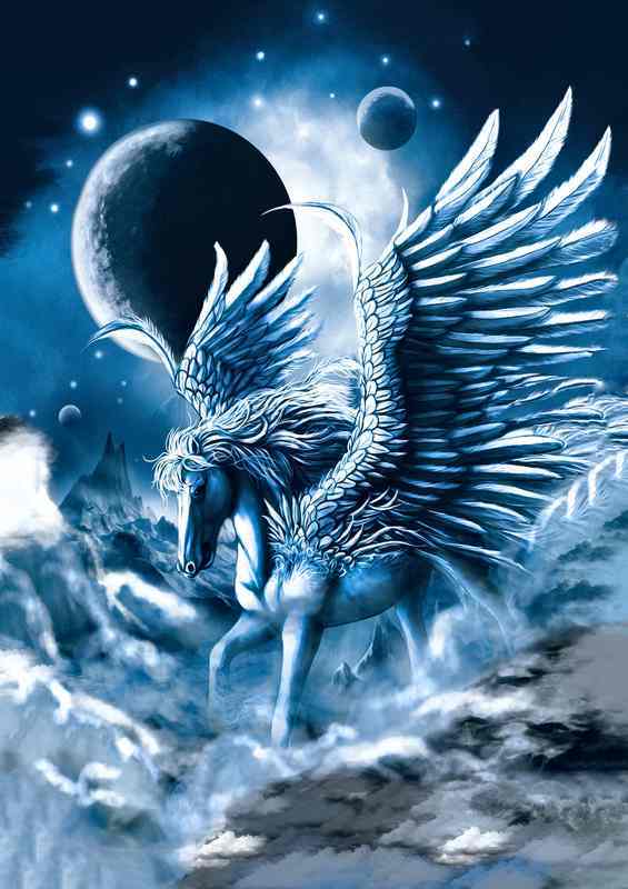 Pegasus through the clouds