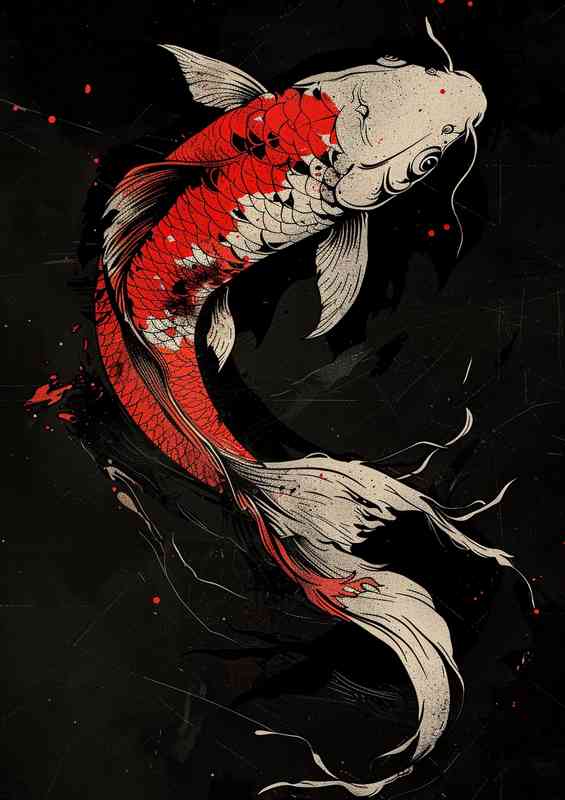 japanese Koi carp orange