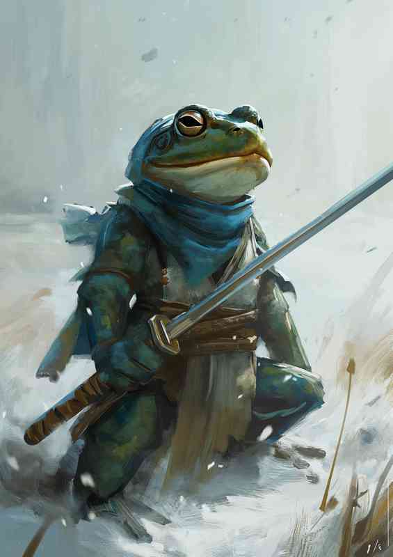 A frog with a sword