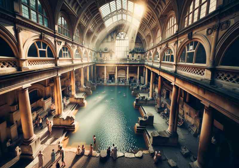 Ancient Spa of Roman Baths in the city of Bath UK
