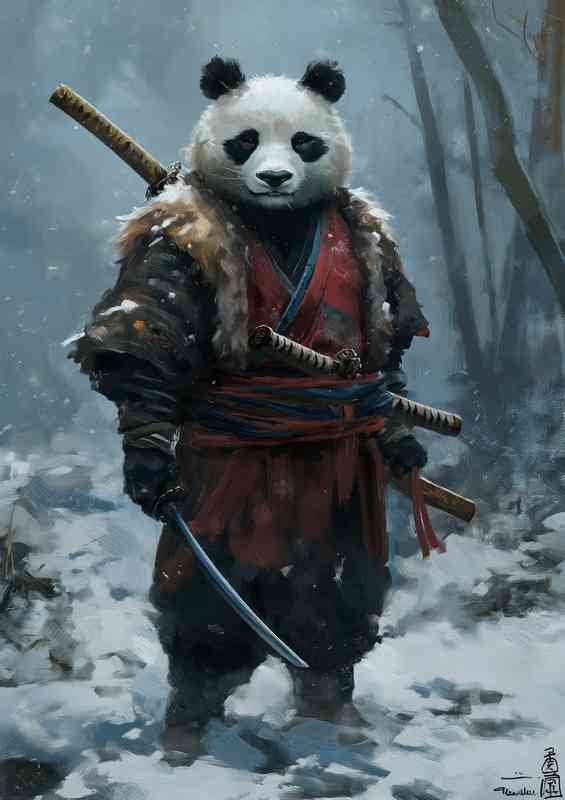 Panda bear with his swords