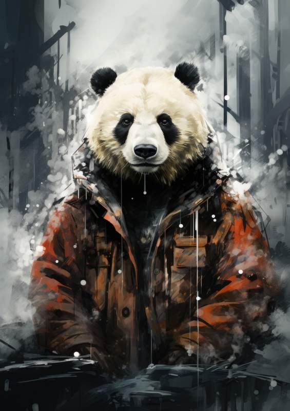 The Panda styling his coat