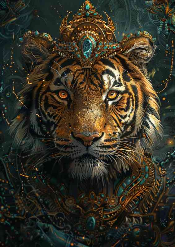 Tiger with a crown