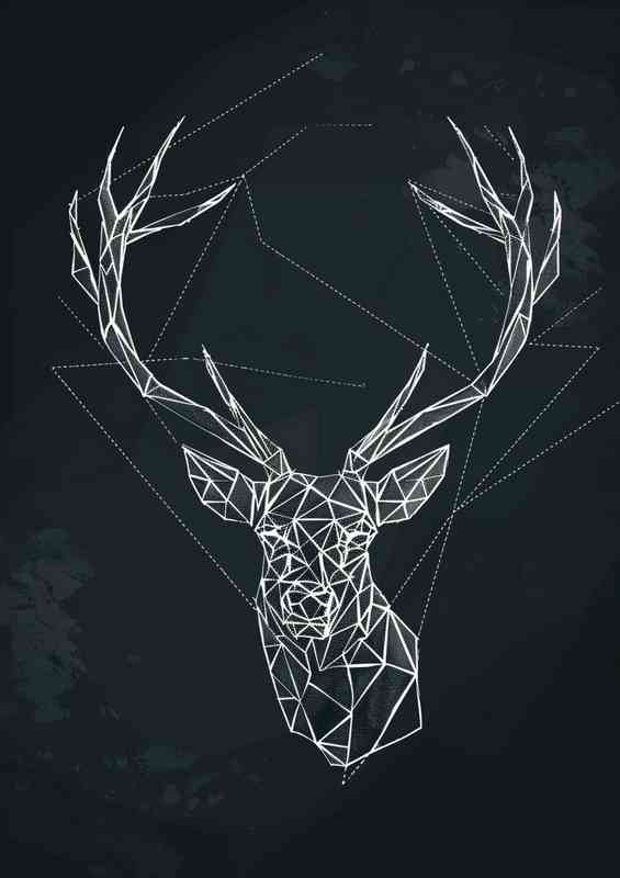 Abstract geometric a Deer head