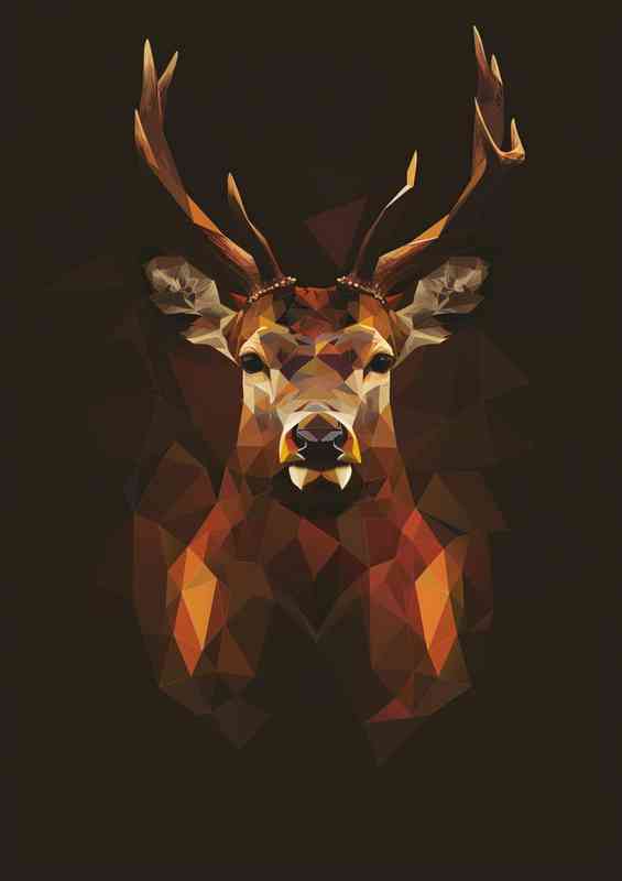 Abstract geometric shapes of a Deer head