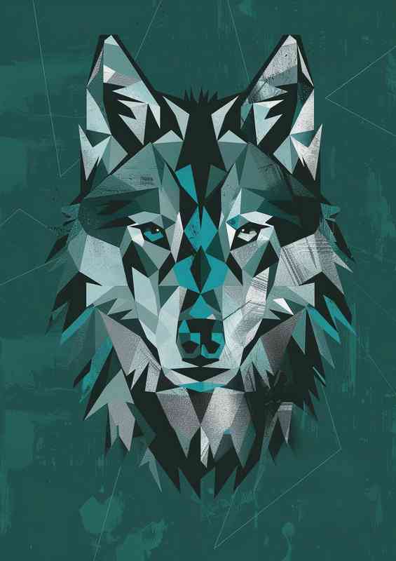 Abstract wolf geo design