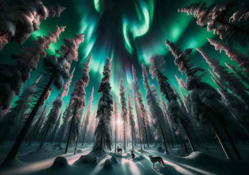 Aurora Forest Polar Enchantment Trees