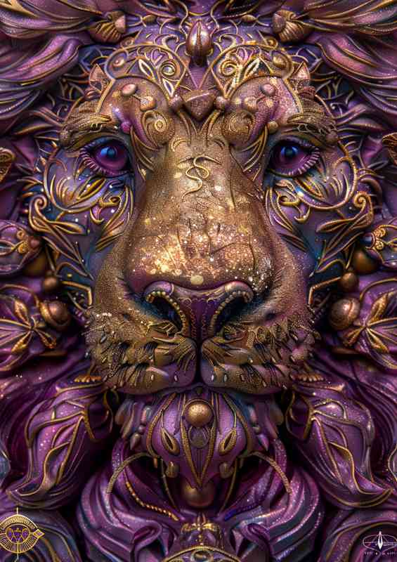 Beautiful face of a lion