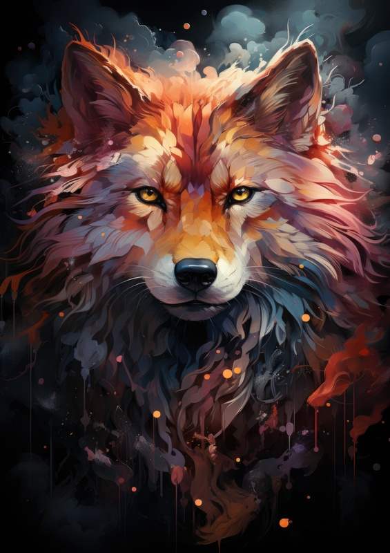 Beautiful wolf in purple tones