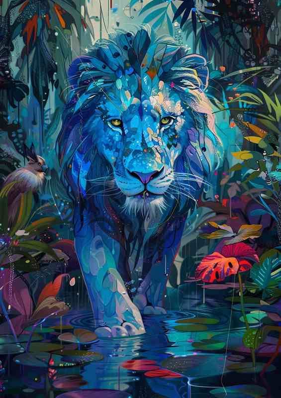 Blue Lion in the jungle