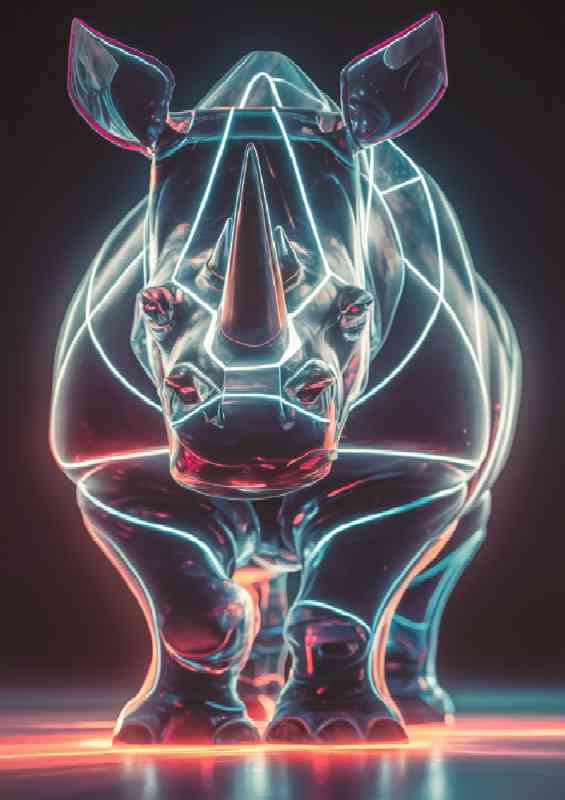Bright Coloured Rhino visual art