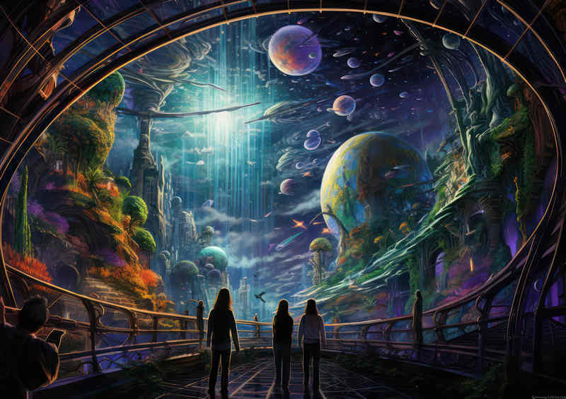 Enchanted fantasy world Looking out Into other planets