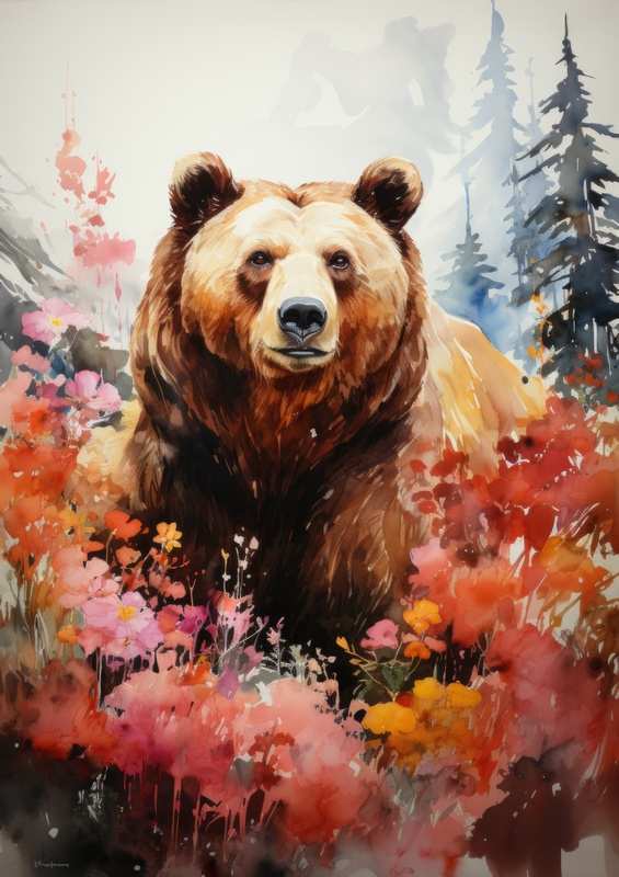 Brown bear in the woods