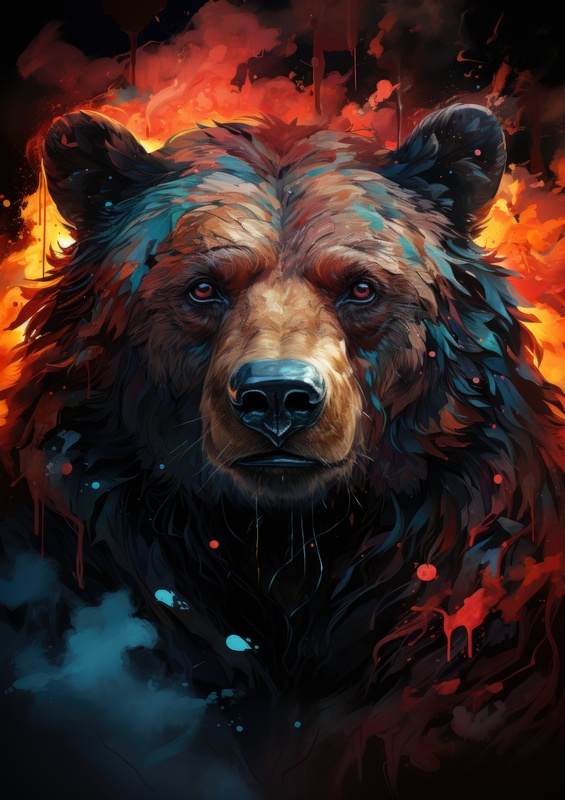 Brown bear painted