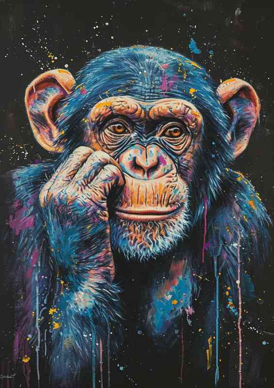 Chimp monkey deep in thought