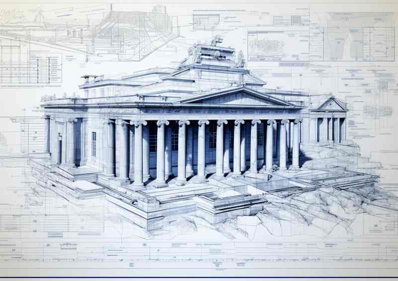 Ancient Greek Majesty in Blueprint