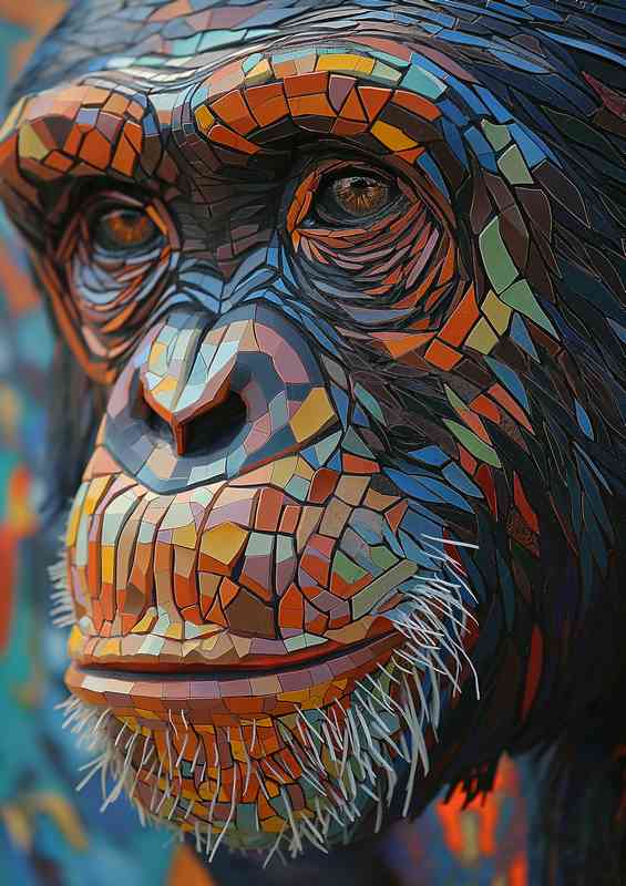 Chimpanzees abstract street art face