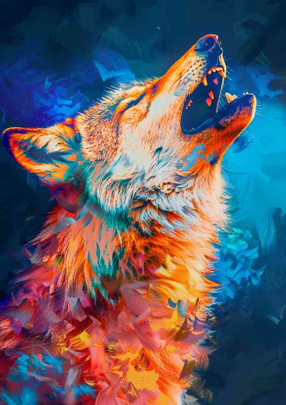 Coloured Wolf Howling
