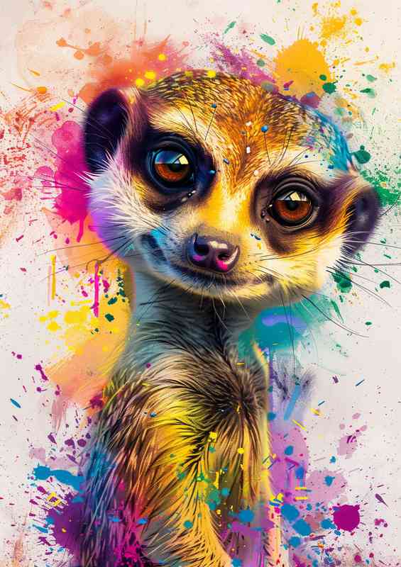Cute meerkat with big eyes smiley face