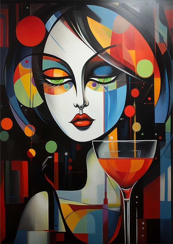 Abstract Spectrum Martini Madness | Colorful Metal Poster