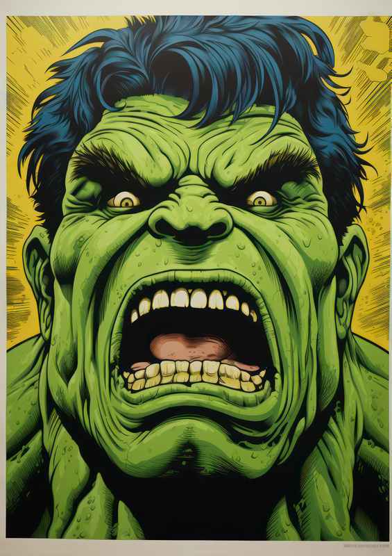 Hulk Angry face cartoon style art