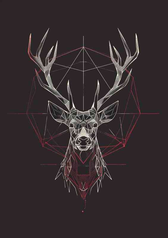 Geometric Deer shaped head