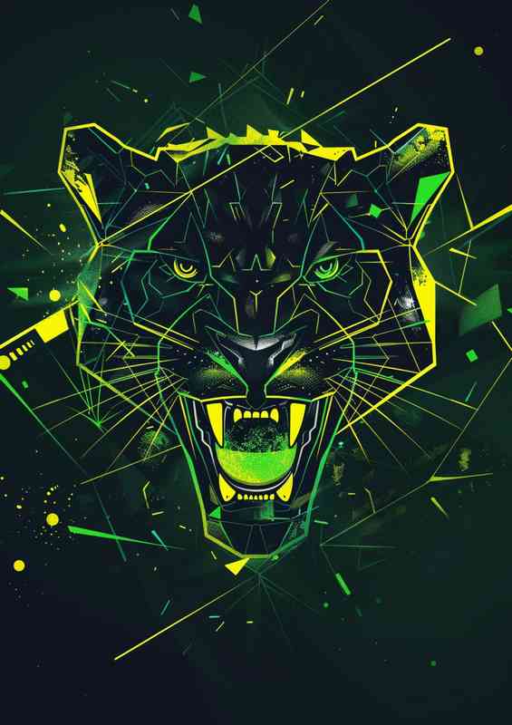 Geometric minimal of an angry panther