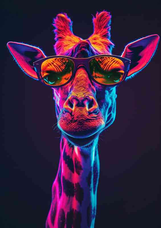 Giraffe in a neon colour