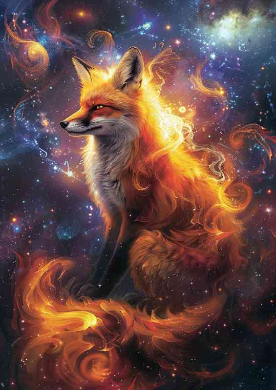 Golden fox with fur that glows like fire