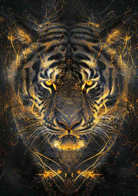Golden yellows tigers art