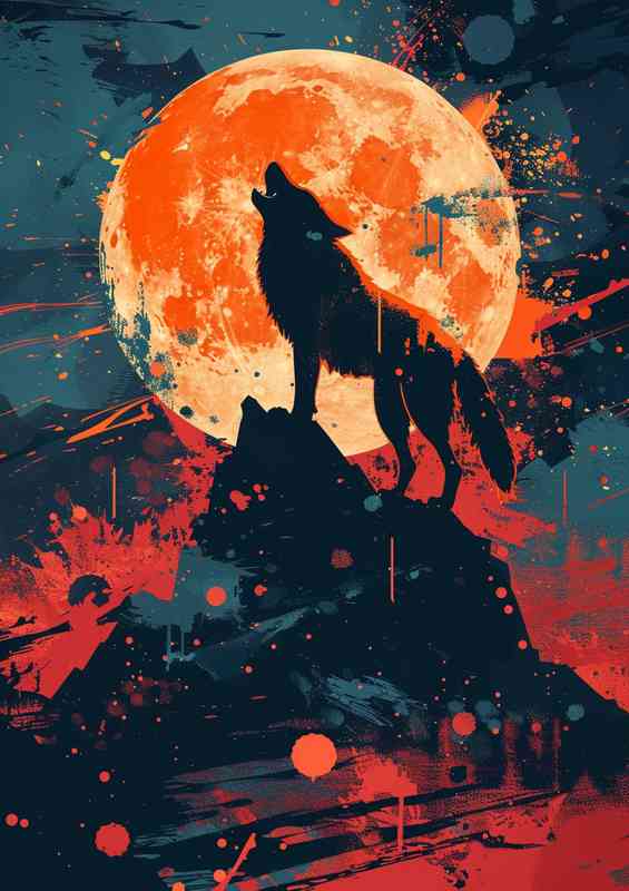 Howling wolf on the mountain