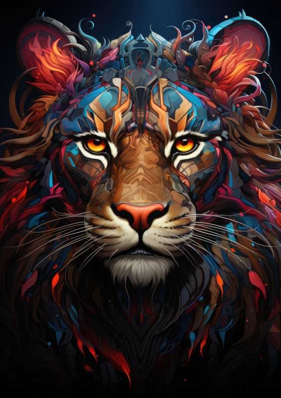 Lion and the painted face