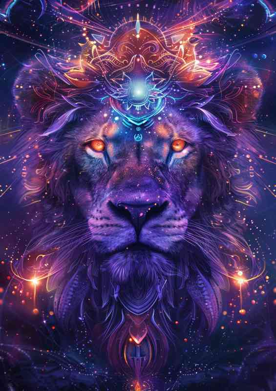 Lion full of star bursts
