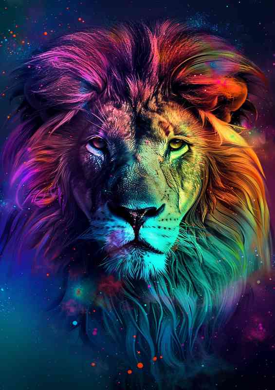Lion head so colourful