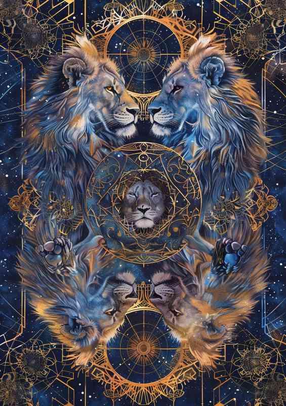 Lions in a surrealist style