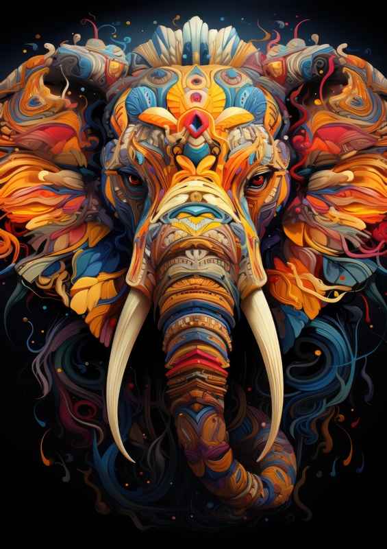 Magestic colourful Elephant